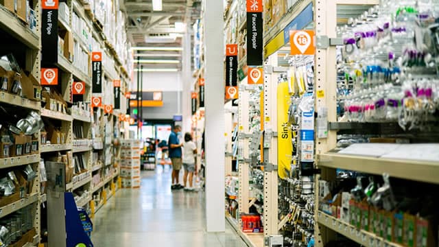 Home Depot's stock rises as the full-year outlook was kept intact, a relief for worried investors